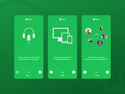 Design a splash screen for Spotify app design figma mob spotify ui vector