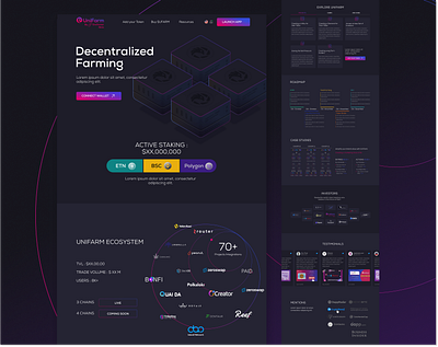 Landing Page Design for Blockchain Based Staking Platform bitcoin blockchain based design investors projects landing page lead generation staking platform tokens ui ux web