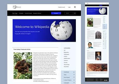 Wikipedia Redesign design graphic design ui ux webpage wikipedia