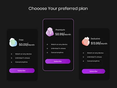 Subscription page design concept cards design graphic design grids subscription ui ux