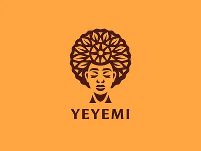 YeyeMi afro beauty black branding empower hair handmade head logo mother natural nourish protect selfcare skin sun tree wellness woman