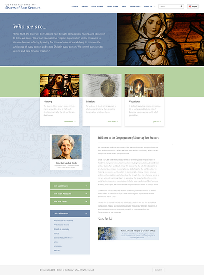 Congregation of Bon Secours design website