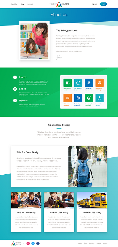 Trilogy Mentors branding design website
