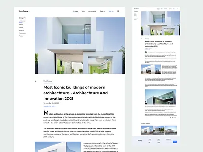 Blog page for Architects architecture blog design ui ux