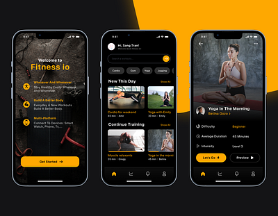 Fitness io - Workout Apps app design fitness fitness app graphic design icon ui ux vector workout workout app