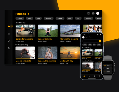 Fitness io - Workout Apps app apple watch design fitness fitness app graphic design icon iphone smart watch tv tvos ui ux vector workout workout app
