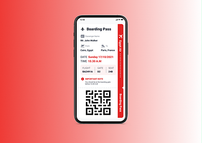 Boarding Pass design ui ux