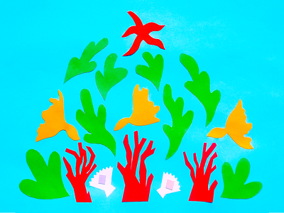 Underwater Cutout bookcrafting collage colored paper craf crafts cut out cutout cutter fish goldfish handmade illustration matisse paper papercraft scissors scrapbooking sea shapes underwater