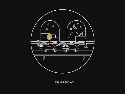 Holy Week Thursday | The Last Supper bible black church easter gold holy week illustration jesus last supper line art white