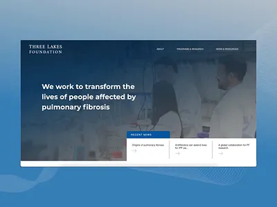 Three Lakes Foundation | Interaction 2d blue branding design digital design foundation graphic design illustration inspiration interaction logo medical medicine pulmonary ui ux web webdesign website