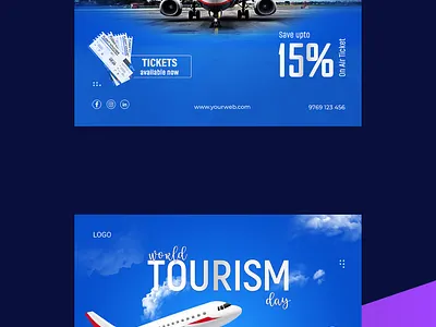 World Tourism Banner Post Design. banner branding design fb post graphic design illustration instagram post motion graphics square banner tour tourism vector world
