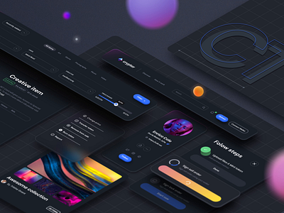 Crypter - NFT Marketplace animation blur crypto design isometric marketplace motion nft ui