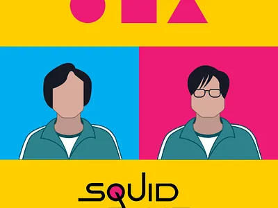 Squid Game fan art character design design fan art fanart flat art illustration mascot netflix silhouette squid game squid game fan art vector