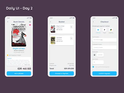 Checkout Page - Daily UI - Day 2 basket book buy cart checkout credit card dailyui design mobile pay payment purchase shop ui uiux ux