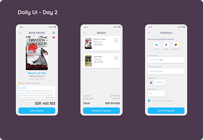 Checkout Page - Daily UI - Day 2 basket book buy cart checkout credit card dailyui design mobile pay payment purchase shop ui uiux ux