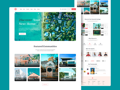 Real Estate landing page apartment hero section home page homepage landing page landingpage property property buy property rental property sell real estate real estate agency real estate logo realestate realtor realty site uiux web design website