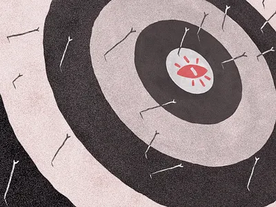 The Target 2d archer arrow black and white book bow brush digital brush editorial editorial illustration illustration texture