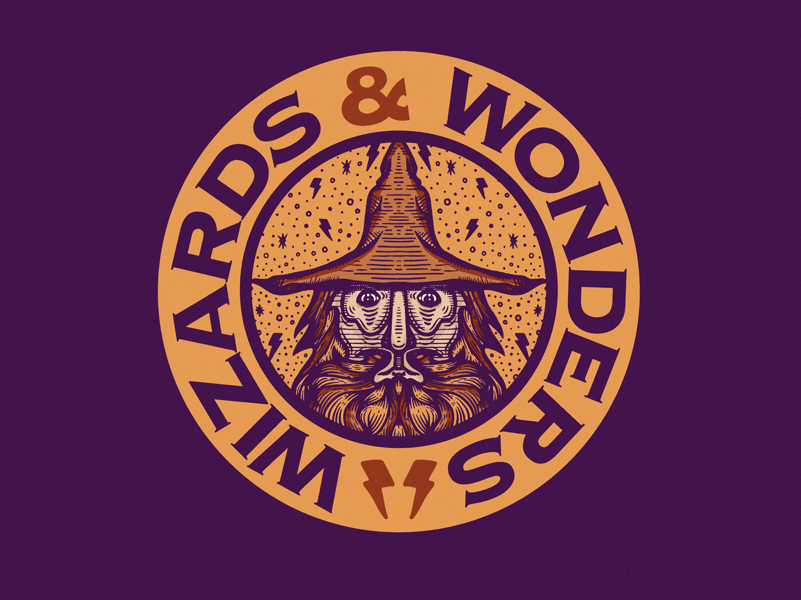 Wizard Process badge design draw drawing gif illustration line work lines magic magician process procreate sketch sketchbook spell type typography vector wizard wizards