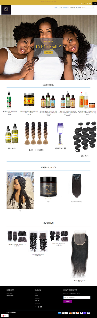 Hair store hair store redesign shopify shopify design shopify redesign website