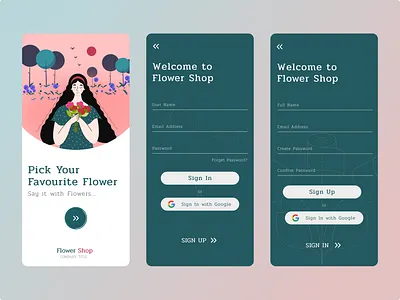 Flowers delivery Online App Login Signup Form UI | Figma Design akanksha animation design figmadesign formui illustration login loginform mobile app onboarding registrationformui signup signupform ui vector illustration vectorlo