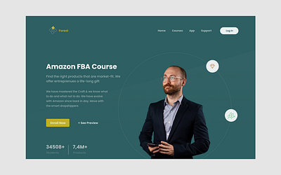 Forest website design academy amazon amazonacademy amazonfba branding clean cleanwebsite course design illustration logo minimal minimalistic modernwebsite ui ux web web design website websitecourse