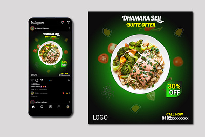 Restaurant food poster-Social media poster design. design graphic design photoshop social media banner social media post social media poster social post