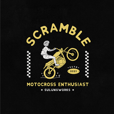 Scramble Motorcross branding design illustration illustrator logo motorcycle shirtdesign typography vector