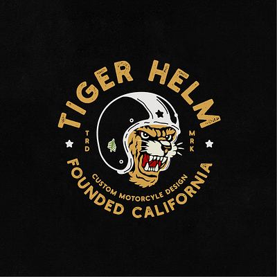 Tiger Helm branding design illustration illustrator motorcycle shirtdesign typography