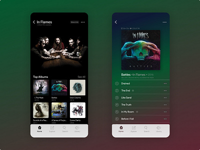 Riff App (Profile content Page & Album Page) app design emotional design music app product design typography ui ui design uiux ux design visual design