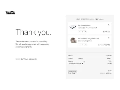 yaasa | order confirm