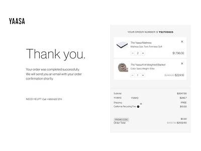 yaasa | order confirm