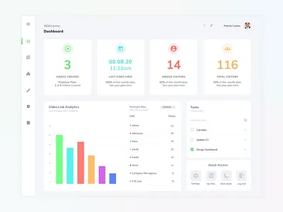 Video Resume Platform Dashboard dashboard graphic design ui webdesign