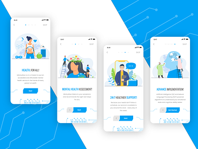 Mental Health App Design branding graphic design illustration mental health app mobile app design mobile design