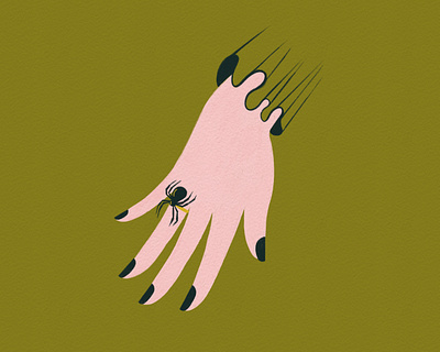 Vectober 20 - Spider feminine hand illustration inktober procreate ring spider texture vectober victorian vintage