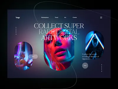 NFT marketplace landing page design 3d artwork artwork design branding creative crypto landing page illustration landing page design minimal nft nft marketplace product design trendy design ui uidesign web ui website design