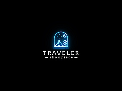 Traveler Showpiece Logo Design brand creative design dream favicon graphic design identity illustration logo logotype minimalist piece show showpiece tent travel traveler traveling