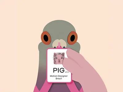 I'm definitely a PruuuIG! animation design funny gif illustration loop minimal motion motion design motion graphics pastel pig pigeon