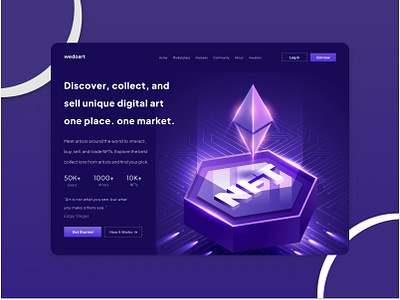 NFT Marketplace Landing Page app design art crypto design figma figma design landing landing page mockup nft nft page nfts ui ui design visual design web web design web page webdesign webscreen