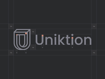 Uniktion - Logo Construction agency brand construction identity lock-up logo logo mark