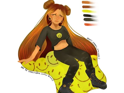 Don't worry I'm fine :c (full version) aesthethic art design digitalart girl illustration oc originalcharacter sad