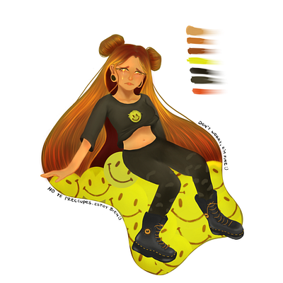 Don't worry I'm fine :c (full version) aesthethic art design digitalart girl illustration oc originalcharacter sad