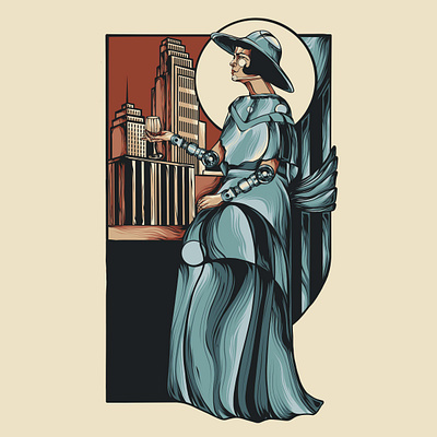 A Sophisticated Future 20s art deco branding city illustration deco futurism design futurism illustration lady logo poster poster art poster design posters retro retrofuturism roaring 20s vector vintage woman