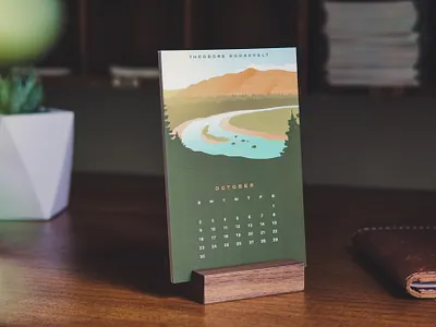 2022 National Park Desk Calendar - Dark Style 2022 badge badges calendar desk calendar national park national parks outdoor outdoors parks series