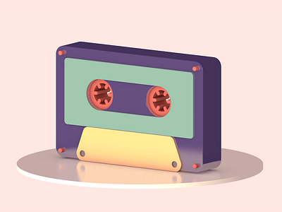 Cassette 3d 3d illustration cinema4d digital illustration illustration limited color palette