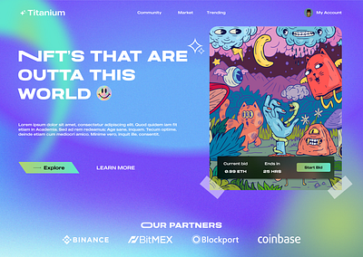 NFT Landing Page Free Download art creative design figma free freebie freedownload nft psychedlics shrooms trippy ui ux web webdesign