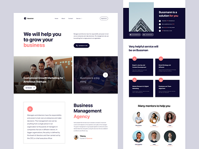 Bussman - Business Management Landing Page business marketing user interface web web design website