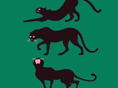 Hanging Out at the Late Night Club cat graphic design illustration jungle leopard party true love yoga