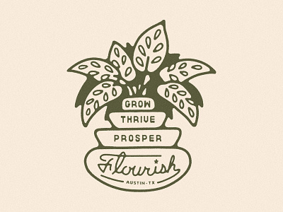 Flourish ATX austin flourish grow house plants illustration monstera plant plant illustration plant shop plant store plants tagline texas