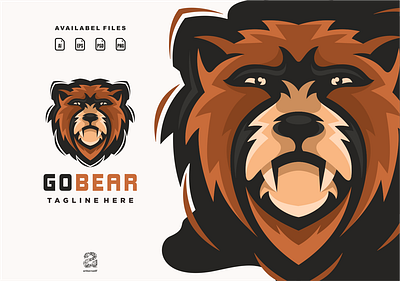 brown bear animation branding design flat illustration logo typography ui ux vector