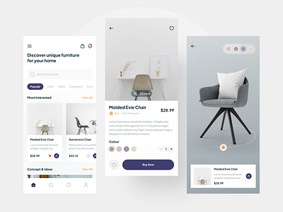 Furniture Shop Mobile App app app design clean design flat furniture house mobile online shop property shop simple ui ux